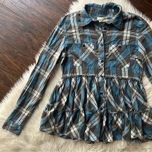 Denim & Supply Ralph Lauren Plaid Ruffle Tiered Top
